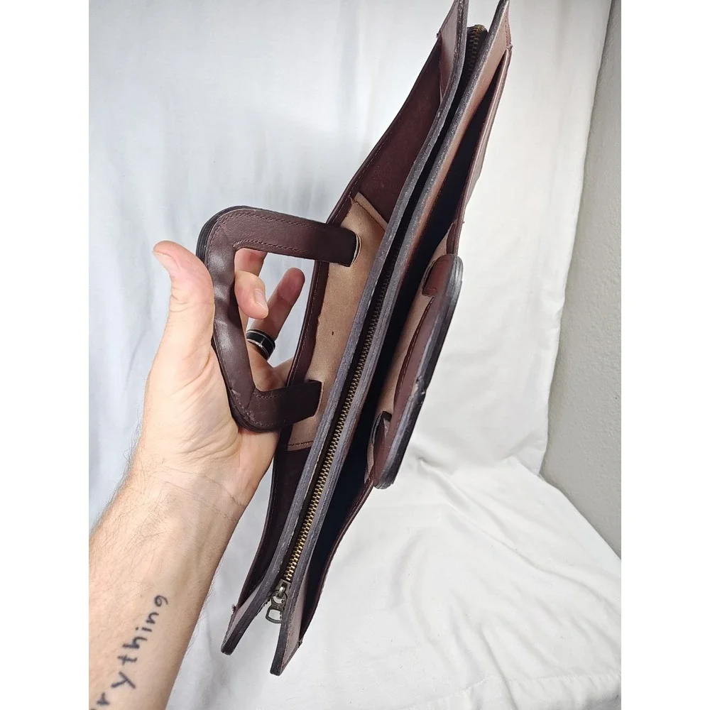 VTG Pegasus Leather Document Case Briefcase Bag Top Grain Cowhide Brown USA‎